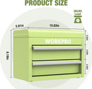 WORKPRO Mini Metal Tool Box with 2 Drawers and Top Storage - Gifts for Christmas