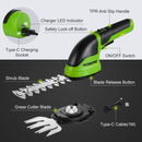 WORKPRO 2 in 1 Handheld 3.6V Electric Cordless Shrubbery Trimmer Hedge Shears/Grass Cutter - Pink Ribbon