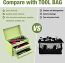 WORKPRO Mini Metal Tool Box with 2 Drawers and Top Storage - Gifts for Christmas