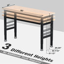 WORKPRO 48"/60" Adjustable Workbench 2000 LBS Load Capacity Hardwood Worktable with Power Outlets