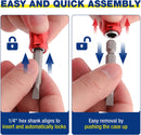 WORKPRO 1/4 inch Hex Shank Bit Holder, 3pcs Quick Release Drill Bit Holder Keychain for Impact Driver, Portable Screwdriver Bits Holder, Aluminum Alloy, Color Coded (W)