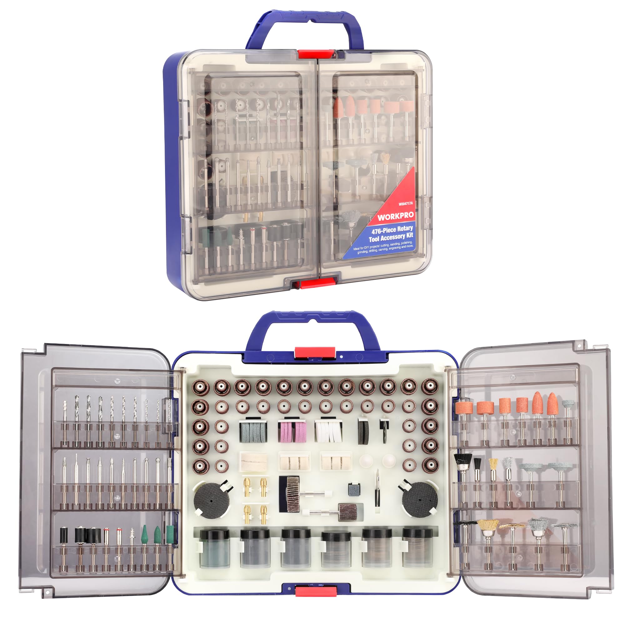 thumbnail image 2 of WORKPRO 7.2V Cordless Rotary Tool Kit - 117pcs Accessories, Type-C, Brushless Motor, Variable Speed 2 of 4