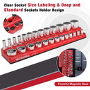 WORKPRO 1/4", 3/8", 1/2" Dr Metric/SAE Magnetic Socket Organizer Set (Socket not Included)