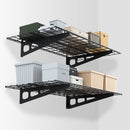 WORKPRO 2-Pack 2x4FT Heavy Duty Garage Wall Mounted Shelving, 48” x 24", 400lbs Load Capacity (Total), Black