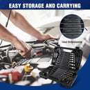 WORKPRO 22-Piece Regular/Flex-Head Ratcheting Wrench Set with Organizer Box, 72 Teeth, Metric 6-18mm & SAE 1/4-3/4"