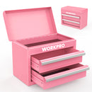 WORKPRO Mini Metal Tool Box with 2 Drawers and Top Storage - Gifts for Christmas