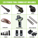 WORKPRO Cordless Detail Belt Sander, Mini Chain Saw, Electric Blower, 3-in-1 Power Tool Combo Kit