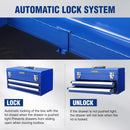 WORKPRO 18 Inch Portable Metal Tool Box with 2 Drawers and 1 Top Storage, Metal Latch and Liner, 100 LBS Load Capacity (Totally)