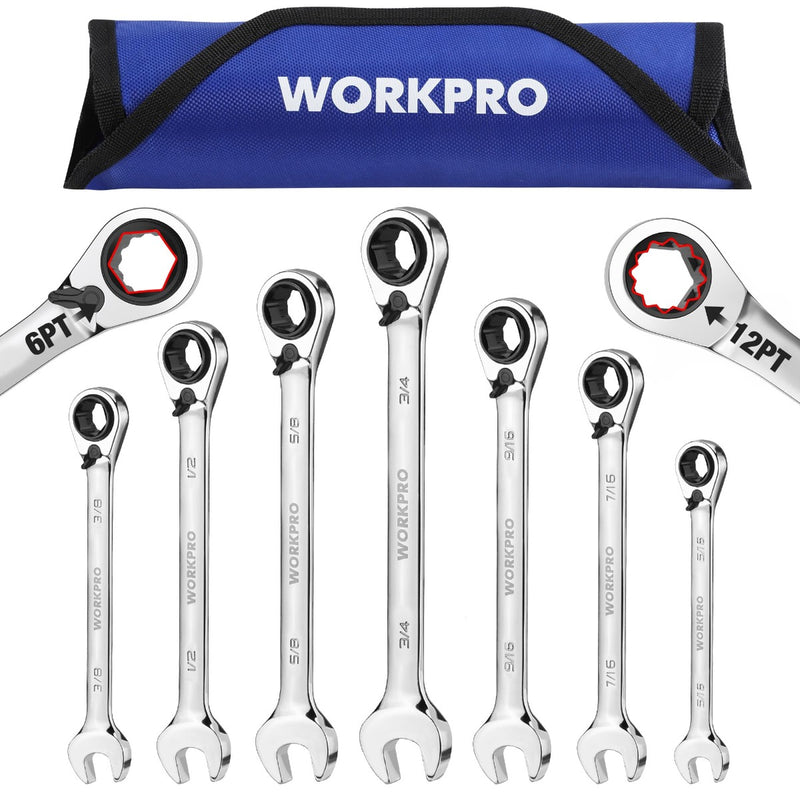 WORKPRO 7-Piece 3-in-1 Reversible Ratchet Wrench Set
