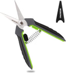 WORKPRO Pruning Shears,6.25'' Gardening Hand Scissors with Sheath, Stainless Steel Straight Blade Hand Pruner for Precision Pruning and Trimming