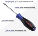 WORKPRO 12 Pcs Magnetic Screwdrivers Set with Organizer Flat for Industrial Household Mechanics Repair (W)