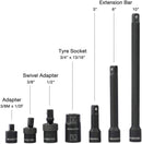 WORKPRO 55 Pcs 1/2" Drive Impact Socket Set with Extension Bars, Premium Cr-V Steel, SAE and Metric Sockets with Enhanced Storage Case