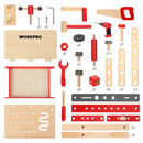 WORKPRO 24 Pcs/43 Pcs/70 Pcs Wooden Building Toy Tool Kit, Great Gift for Toddlers 3+