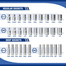 WORKPRO Socket Set, 70 Pcs 1/4" Drive Socket Set with Quick-Release Ratchet, Metric and SAE