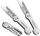 WORKPRO 3 PCS Folding Utility Knife Sets Quick Change Blades Box Cutter