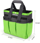 WORKPRO Garden Tool Bag, Garden Tote Storage Bag with 8 Pockets, Home Organizer for Indoor and Outdoor Gardening - Pink Ribbon