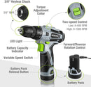WORKPRO 61 Pcs 12V Cordless Drill and Home Tool Kit, 14-inch Storage Bag Included