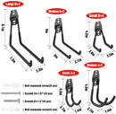 WORKPRO 12 Pcs Garage Hook Set, Heavy Duty Steel Garage Hangers, Utility Wall Mount Hooks, Tool Hangers for Bikes, Garden Tools, Ladders and Bulky Items (W)