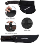 WORKPRO Full Tang Wood Handle Axe and Fixed Blade Knife Combo Set with Nylon Sheath