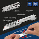 WORKPRO 3 PCS Folding Utility Knife Sets Quick Change Blades Box Cutter
