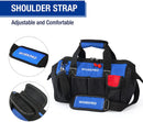 WORKPRO 14-inch Tool Bag, Multi-pocket Tool Organizer with Adjustable Shoulder Strap