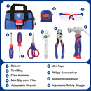 WORKPRO 9 Pcs Kids Junior Tool Set with Tool Bag, Pink/Blue - Pink Ribbon