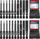WORKPRO 20pcs Hex Head Allen Wrench Drill Bit Set, CNC Machined S2 Steel Magnetic Metric and SAE Hex Bits, 1/4 Inch Square Shank Driver Bits, 2.3" Long Screwdriver Bits Set With Storage Box