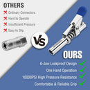 WORKPRO Grease Gun Coupler, Heavy Duty Quick Release Grease Gun Tip, 10000PSI High Pressure Strong Lock onto Zerk Compatible with 1/8" NPT Fittings