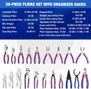 WORKPRO Pliers Set, 20-Piece Pliers Set with 2-pack Organizer Rack | Channel Locks Plier and Vise Grip Plier Assortment