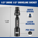 WORKPRO 1/2" Drive Driveline Socket | 12-Point SAE 1/2" Swivel Socket, CR-MO Steel Driveline Limited Clearance Socket Set for Automotive and Mechanical Use
