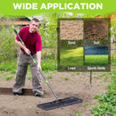 WORKPRO Lawn Leveling Rake, 30” x 10” Rake with 6FT Adjustable Handle | Heavy Duty Leveling Rake with Premium Stainless Steel & No-Slip Grip for Garden, Backyard, Golf Course, Farm, Pasture