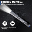 WORKPRO Rechargeable Pen Light, Mini Flashlight, 2 Pack Ultra-Compact EDC Flashlight, Pocket Flashlight with Clip, Memory Function and 2 x USB C Cable Included, Gray
