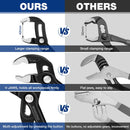 WORKPRO 7 Inch Water Pump Pliers, Quick Release Groove Joint Pliers, CR-V Tongue and Groove Pliers for Home and Industrial Repair, V-Jaw & Push-Lock Desigh, Comfortable Grips, Upgraded Wide Opening