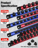 WORKPRO 8-Piece Magnetic Socket Organizer and Magnetic Screwdriver Organizer Set, 6-Piece 1/4", 3/8" & 1/2" Drive Metric & SAE Socket Rail, 2-Piece Screwdriver and Wrench Holder(Sockets not Included)
