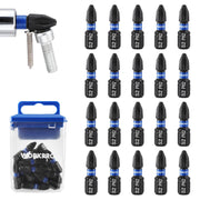 Impact Phillips screwdriver bit set with black PH2 S2 bits and blue storage box
