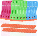 WORKPRO 12-Piece Plastic Razor Blade Scraper with 120 Pcs Plastic Razor Blades, for Gasket Remover, Labels Decal and Adhesive Remover for Windows and Glass