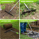 WORKPRO 65 Inch Bow Rake, 17 Tines Metal Head Rakes with Adjustable Handle | Heavy Duty Garden Rake with High Strength Handle for for Loosening Soil, Gathering Leaf, Leveling Lawn, Farming Land
