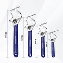 WORKPRO Adjustable Wrench Set, 6-inch, 8-inch, 10-inch, 12-inch Wide Jaw Wrenches with SAE and Metric Scales, Rubber Grip, Heat-Treated Steel for Home Repairs, Plumbing, and Garage Work