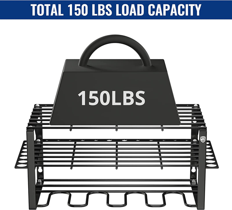 WORKPRO Power Tool Organizer, Wall Mounted Power Tool Holder, 3-Tiers Storage Rack for Cordless Drill Storage, 150 LBS Load Capacity for Garage, Warehouse, Workshop (W)