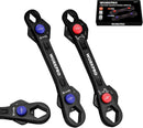 WORKPRO 2-Piece 12-in-1 Universal Adjustable Wrench Set, 8-19mm Metric & 5/16"-3/4" SAE Multi-Size Wrenches with Heat-Treated Cr-Mo Steel, ASME Standard, Multi-Position Head, for Home, Workshop, DIY