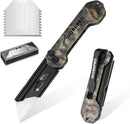 WORKPRO EDC Folding Utility Knife, Mini Box Cutter with Quick Open Axis Lock, Quick Change Blade Razor Knife, Foldable Small Pocket Knife with Belt Clip, 1 Pack with 10 Extra Blades