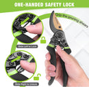 WORKPRO 8.5" Bypass Pruning Shears, Die-cast Aluminum Handle, Garden Shears with Sharp SK5 Blade, Garden Clippers, Hand Pruner for Branches, Flowers, Fruits, Plants, Effortlessly Prunes 3/4" Branches
