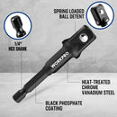 WORKPRO 7-Piece Impact Socket Adapter & Extension Set, CR-MO Steel | Includes 3-Piece 1/4" Hex Shank Impact Extension (1/4",3/8",1/2" Drive) & 4-Piece Socket Adapter/Reducer Set, Impact Grade