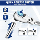 WORKPRO Flex Head Stubby Ratchet & Bit Driver Set 16 PCS, 1/4", 3/8" Drive Ratchet Handle Wrench, 72-T Quick-Release Reversible Socket Wrench, 2 Socket Adapters, 2 Extension Bars, 10 PCS 1/4" Hex Bits