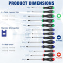 WORKPRO Magnetic Screwdriver Set 24-Piece, Go-Thru Screwdriver Set Kit with Wall Mount Rack, Includes Slotted, Phillips and Torx Screwdrivers, Magnetic Screwdriver with Magnetizer & Demagnetizer Tools