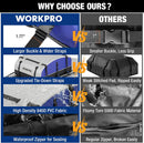 WORKPRO 21 Cubic Feet Rooftop Cargo Carrier Roof Bag, Waterproof Roof Rack Cargo Carrier for Vehicles with/Without Rack, Heavy Duty 840D PVC, Includes Anti-Slip Mat, 6 Door Hooks and Storage Bag