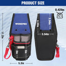 WORKPRO Small Electrician Tool Pouch, Compact Durable Tool Bag with Multiple Pockets, Heavy Duty Oxford Fabric, Comfortable Belt Loop, Zinc Alloy Hook, Perfect for Electricians, Technicians