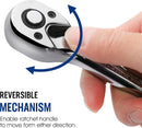 WORKPRO 1/4-Inch Drive Ratchet Wrench, 72-Tooth Reversible Ratchet, Quick-Release 1/4 Drive Ratchet Handle, CR-MO Head, Chrome Plated Finish