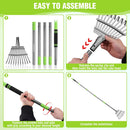WORKPRO Rake, Small Rake for Leaves with 72” Adjustable Long Handle, 11 Steel Tines, Heavy Duty Metal Leaf Rakes for Garden, Lawn, Yard, Shrub, Flower Bed, Narrow Rakes 9" Wide Head for Tight Spaces