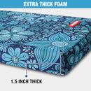 WORKPRO 17" Kneeling Pad with Removable Cover, Blue Floral Printing | Soft NBR Foam Cushioning, Large Size, For Gardening, Daily Chores, Workout Supplies